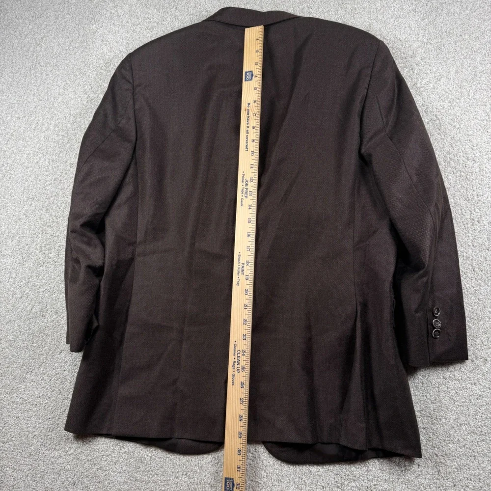 Hickey Freeman Blazer Men 44 Reg Brown Wool Silk Traveller Micronsphere EB004